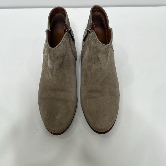 Sam Edelman Tan Suede Upper Leather Petty Round Toe Ankle Boots with Side Zip 8M - Picture 4 of 16